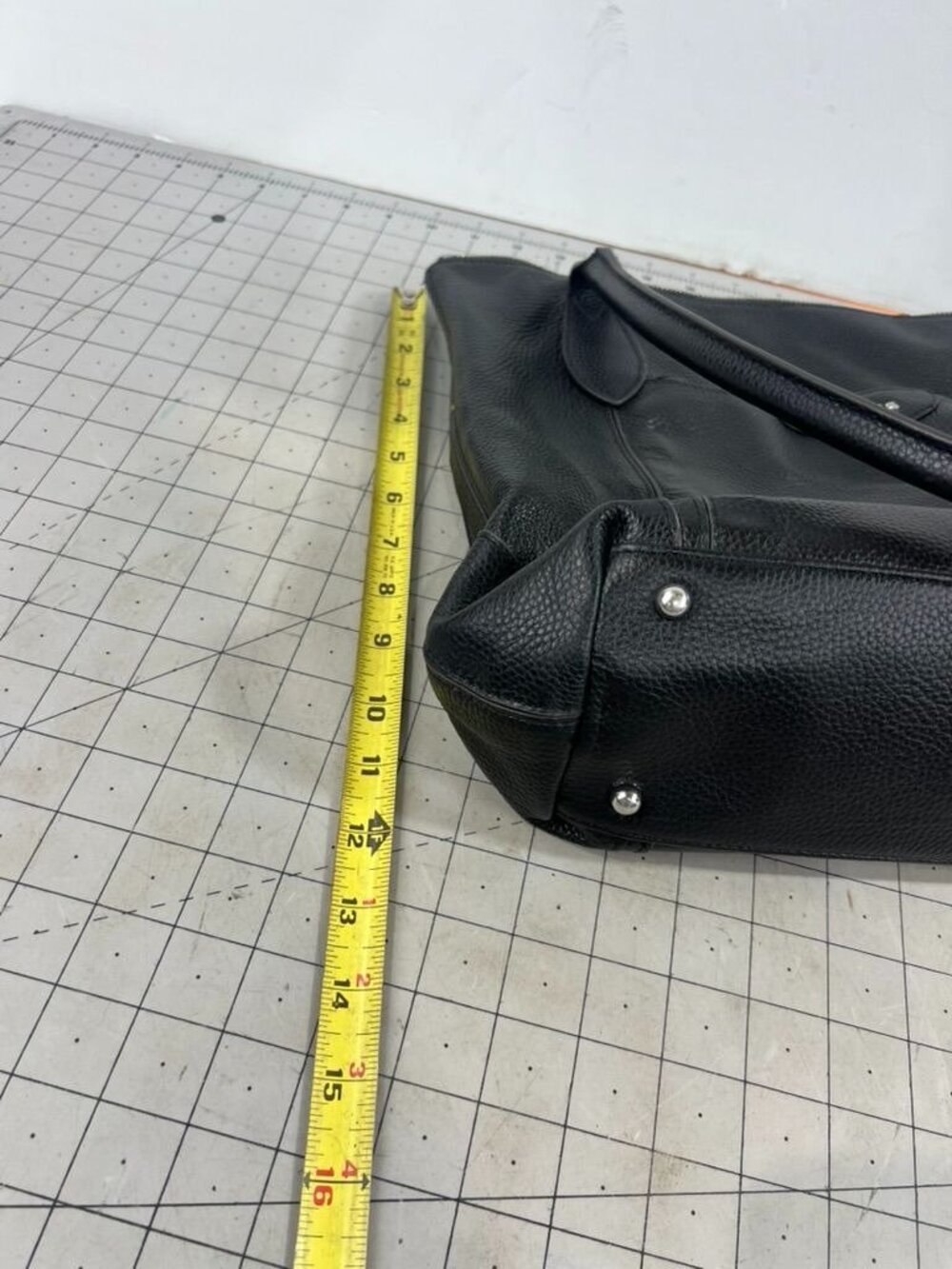 Lodis Black Pebbled Leather Tote Bag With Floral Lining And Zip Closure - Picture 10 of 10